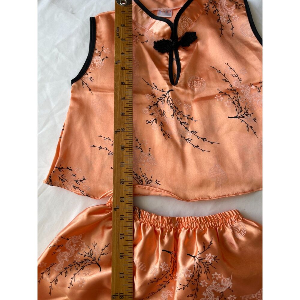 Jolly Baby Girl's Chinese Peach Suit 3T Mandarin Asian 2 Piece Outfit Top Shorts - Picture 8 of 10